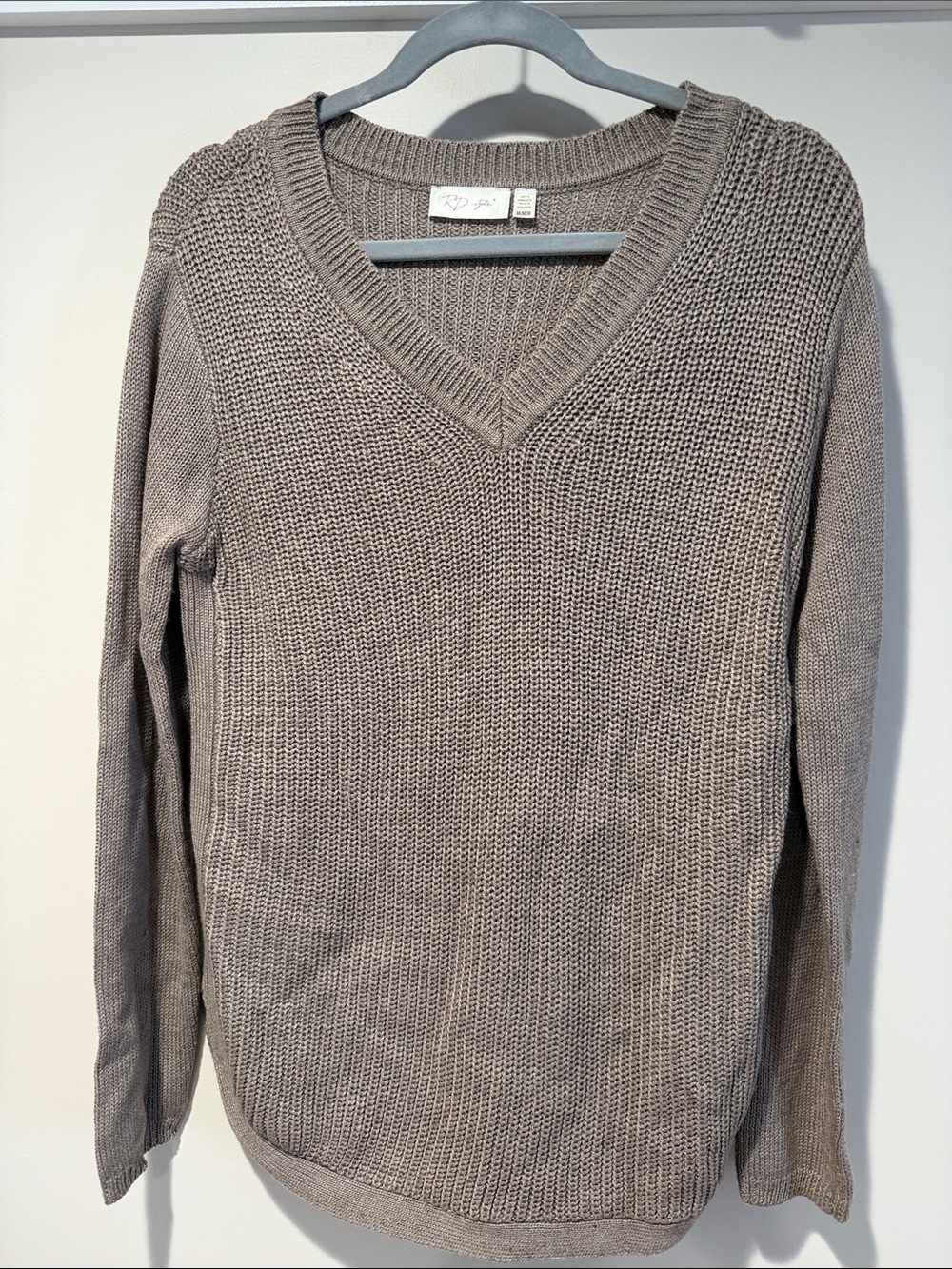 V-Neck Women’s Sweater in Taupe